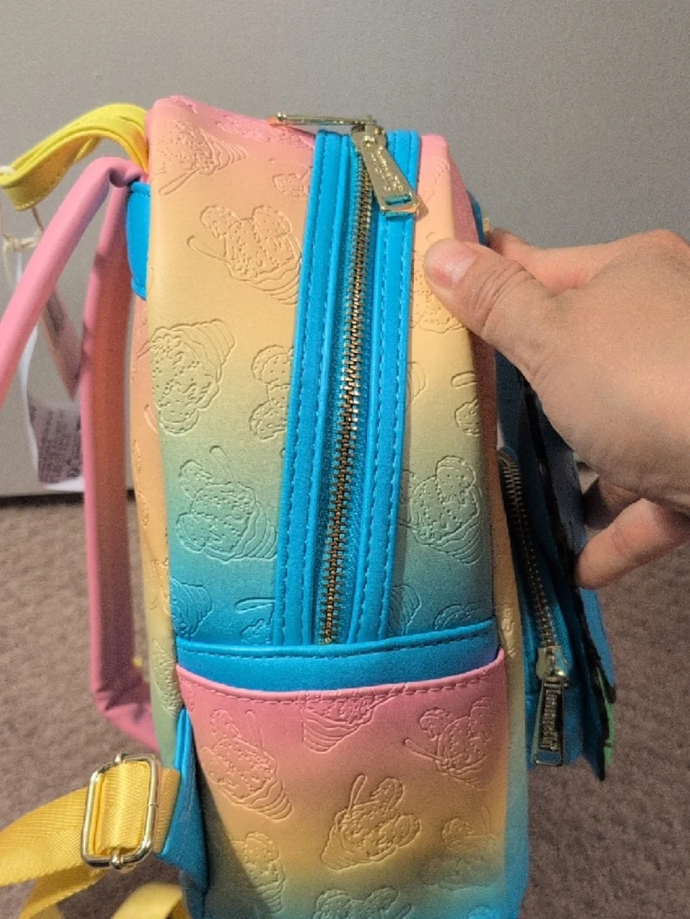 Loungefly Disney Parks Pastel Rainbow Shaved Ice Mickey Mini Backpack NWT